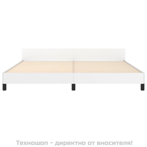 Рамка за легло с табла без матрак, бяла, 200x200 см