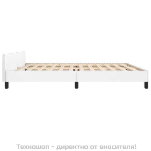 Рамка за легло с табла без матрак, бяла, 200x200 см
