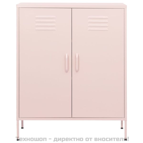 Шкаф за съхранение, розов, 80х35х101,5 см, стомана