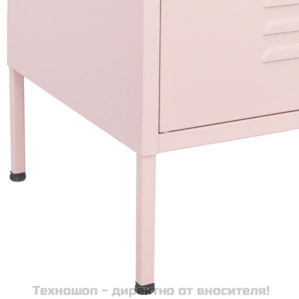 Шкаф за съхранение, розов, 80х35х101,5 см, стомана
