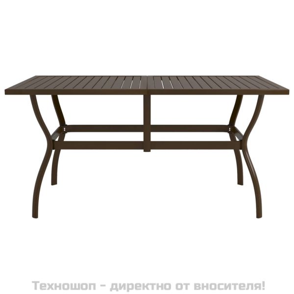 Градинска маса, кафява, 140x80x72 см, стомана