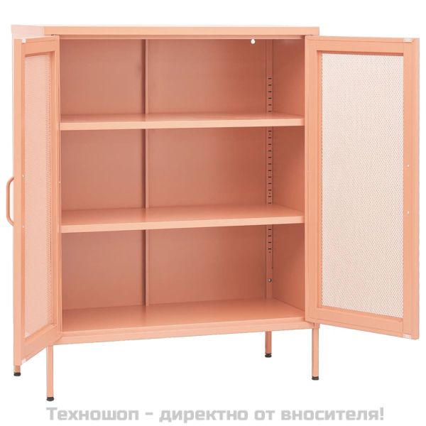 Шкаф за съхранение, розов, 80х35х101,5 см, стомана