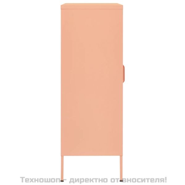 Шкаф за съхранение, розов, 80х35х101,5 см, стомана