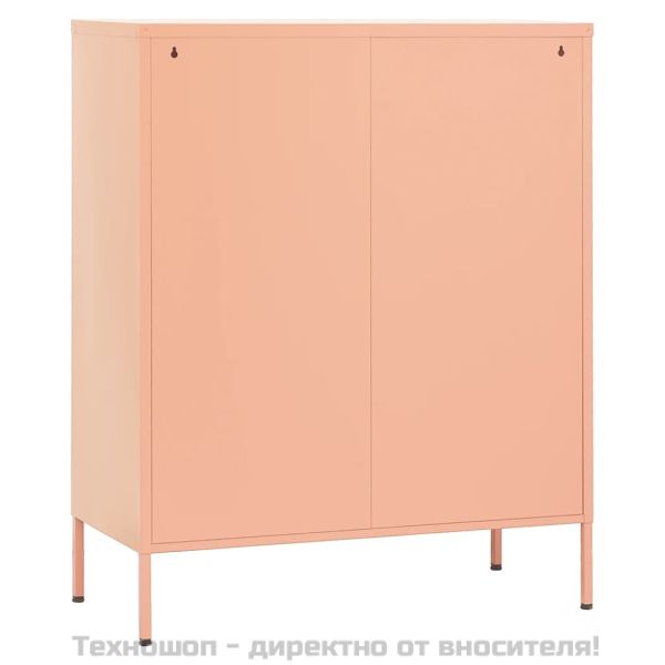 Шкаф за съхранение, розов, 80х35х101,5 см, стомана