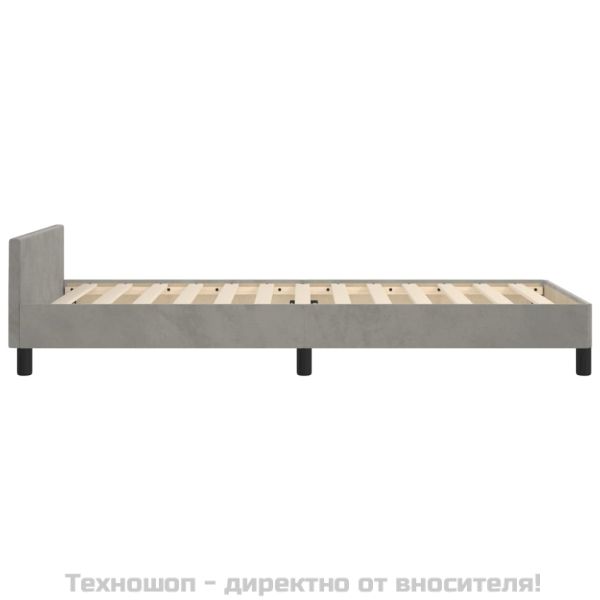 Рамка за легло без матрак, светлосива, 80x200 см, кадифе