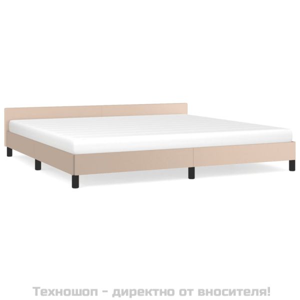 Рамка за легло с табла без матрак, капучино, 200x200 см