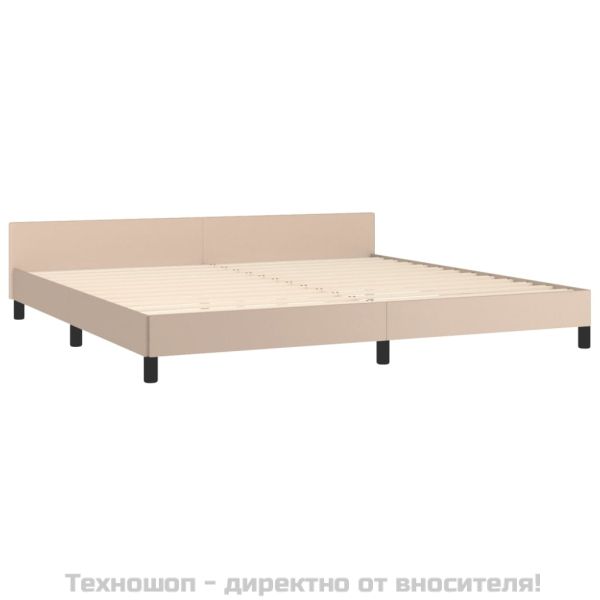 Рамка за легло с табла без матрак, капучино, 200x200 см