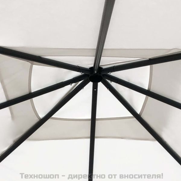 Шатра с покривала на стълбовете, 3x3x2,6 м, кремав, 160 г/м²