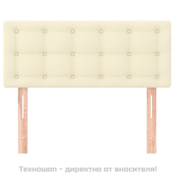 Горна табла за легло, кремава, 100x5x78/88 см, изкуствена кожа