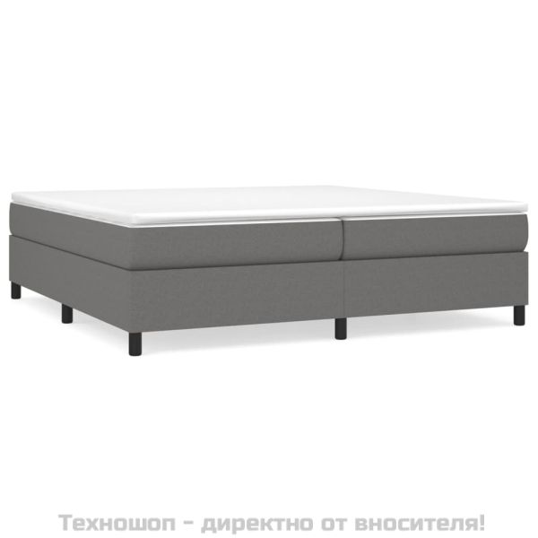 Рамка за легло с пружини, тъмносива, 200x200 см, плат