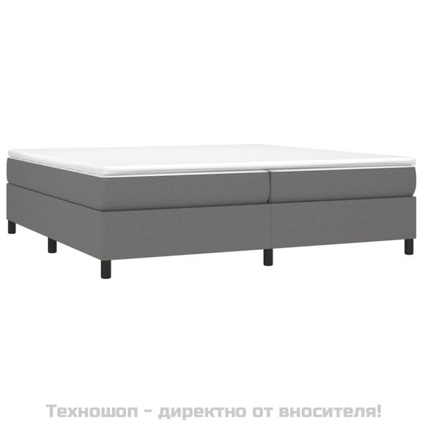 Рамка за легло с пружини, тъмносива, 200x200 см, плат