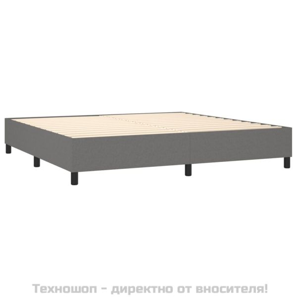 Рамка за легло с пружини, тъмносива, 200x200 см, плат