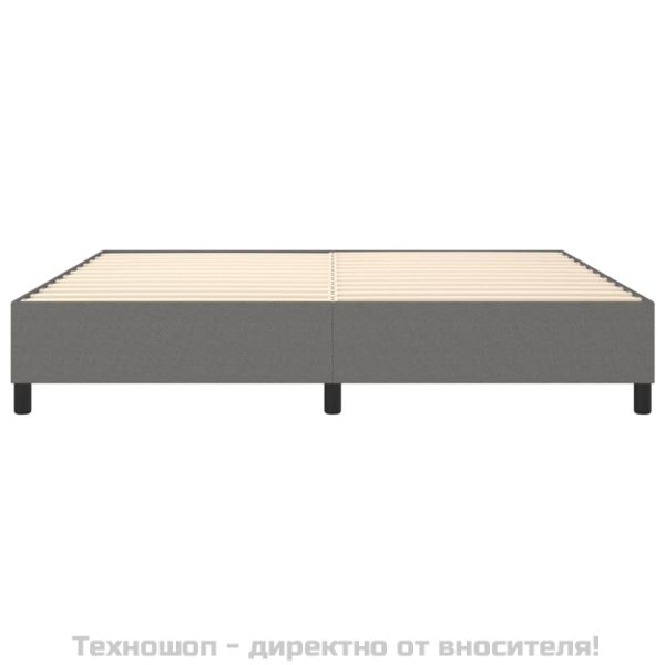 Рамка за легло с пружини, тъмносива, 200x200 см, плат