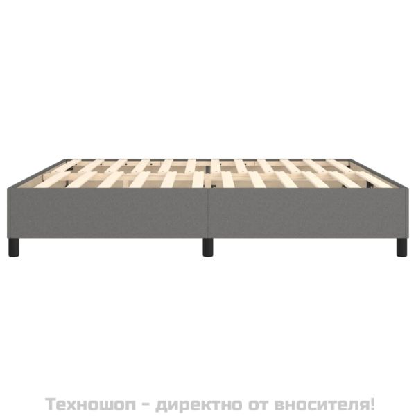 Рамка за легло с пружини, тъмносива, 200x200 см, плат