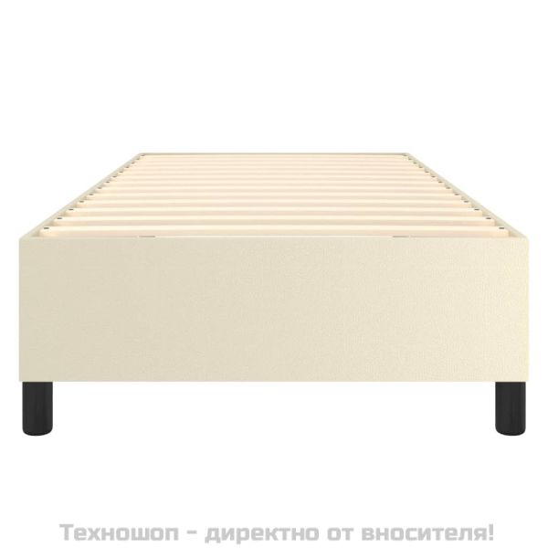 Рамка за легло с пружини кремава 90x190 см изкуствена кожа