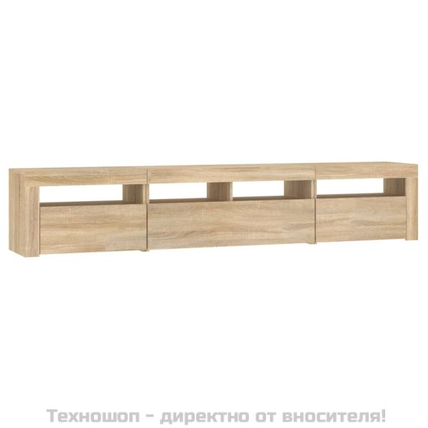 ТВ шкаф с LED осветление, дъб сонома, 240x35x40 см
