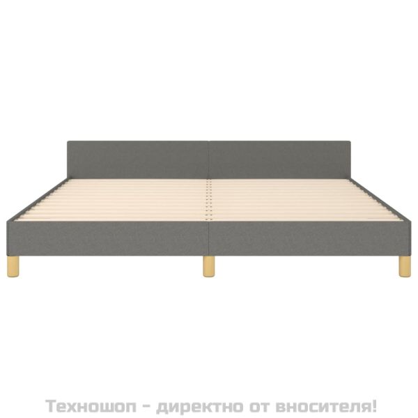 Рамка за легло без матрак, тъмносива, 160x200 см, плат