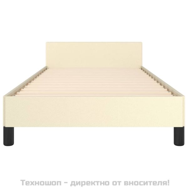 Рамка за легло с табла без матрак, кремава, 90x200 см