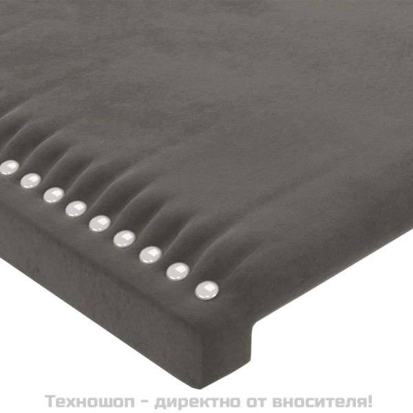 Рамка за легло без матрак, тъмносива, 200x200 см, кадифе