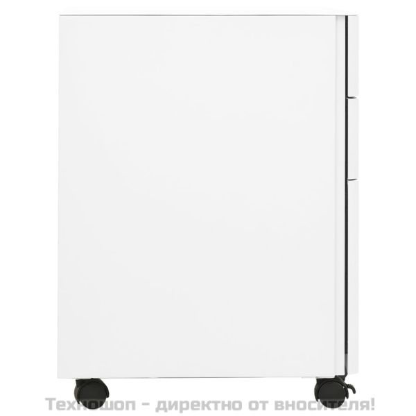 Мобилен офис шкаф, бял, 30x45x59 см, стомана