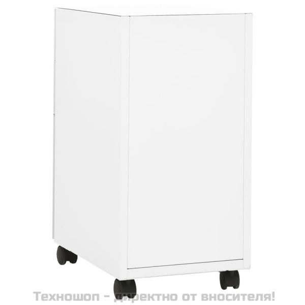 Мобилен офис шкаф, бял, 30x45x59 см, стомана