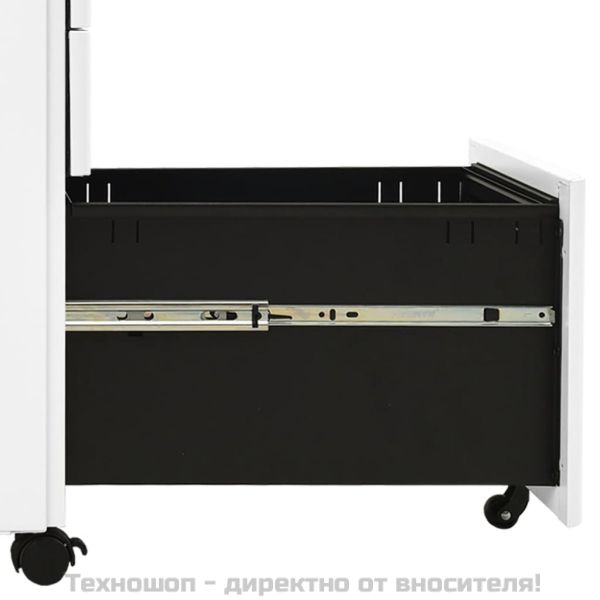 Мобилен офис шкаф, бял, 30x45x59 см, стомана