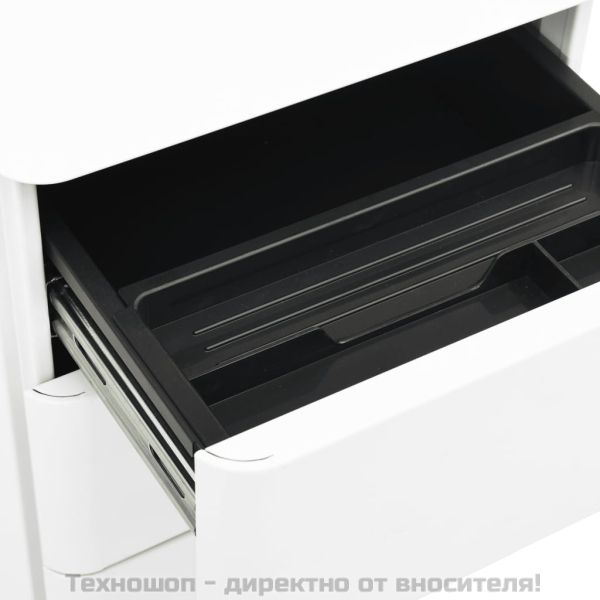 Мобилен офис шкаф, бял, 30x45x59 см, стомана