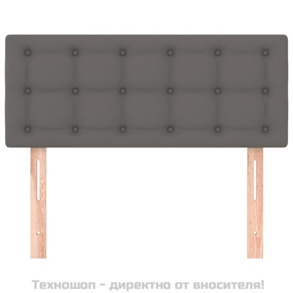Горна табла за легло, сива, 80x5x78/88 см, изкуствена кожа