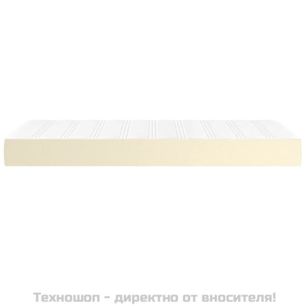 Матрак с покет пружини кремав 90x200x20 см изкуствена кожа