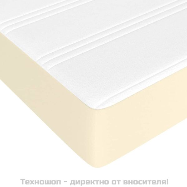 Матрак с покет пружини кремав 90x200x20 см изкуствена кожа