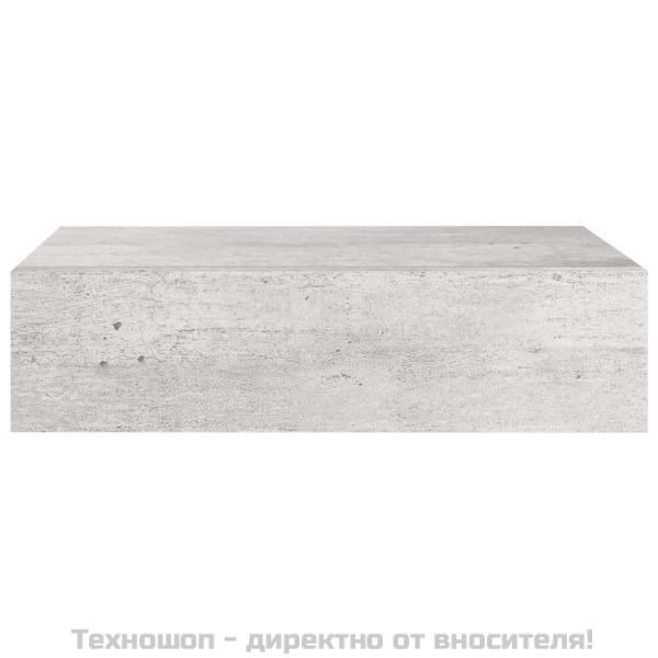 Стенни рафтове с чекмеджета 2 бр бетонно сив 40x23,5x10 см МДФ