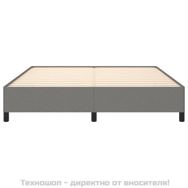 Рамка за легло без матрак, тъмносива, 160x200 см, плат
