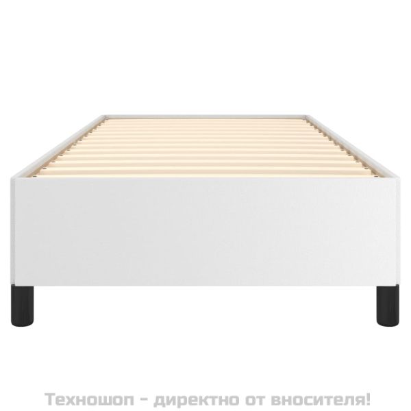 Рамка за легло с балдахин, бяла, 90x200 см изкуствена кожа