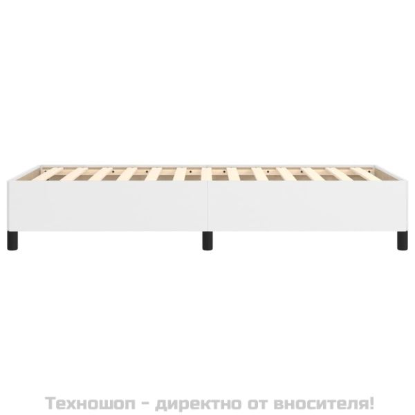 Рамка за легло с балдахин, бяла, 90x200 см изкуствена кожа