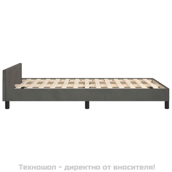 Рамка за легло без матрак, тъмносива, 120x200 см, кадифе