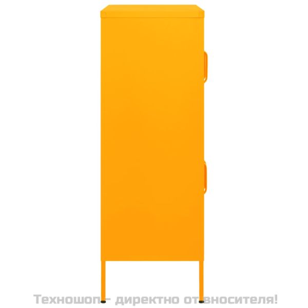 Шкаф за съхранение, горчица, 80х35х101,5 см, стомана