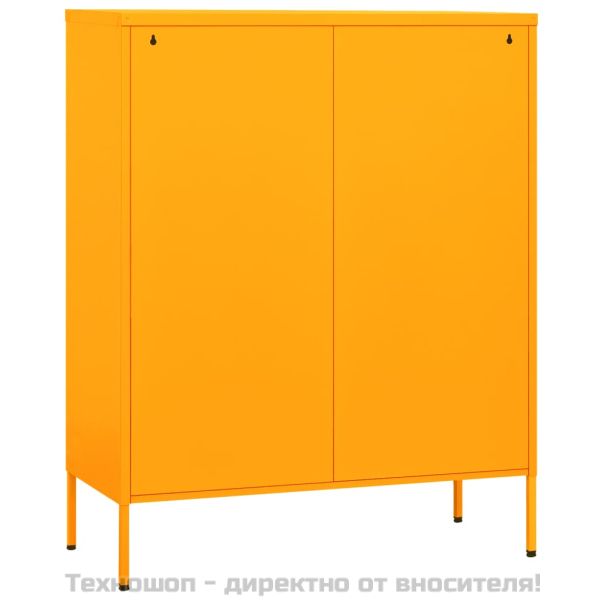 Шкаф за съхранение, горчица, 80х35х101,5 см, стомана