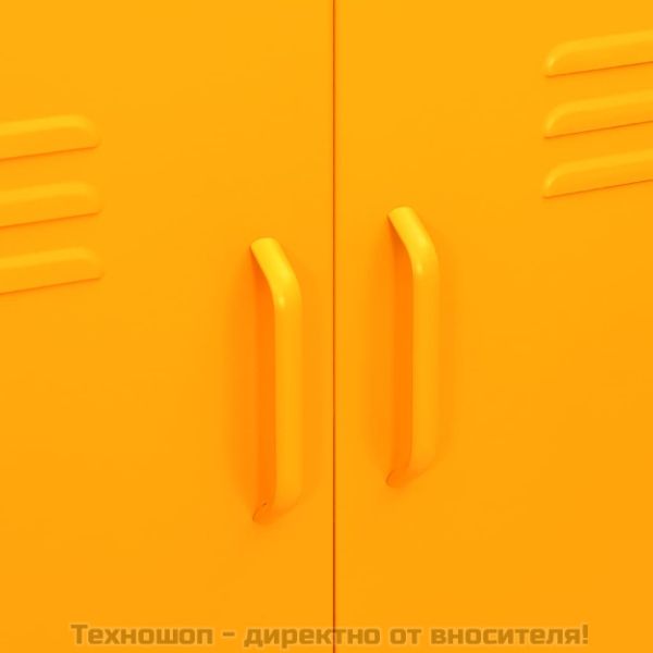 Шкаф за съхранение, горчица, 80х35х101,5 см, стомана