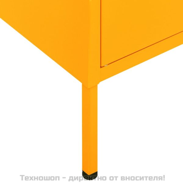 Шкаф за съхранение, горчица, 80х35х101,5 см, стомана