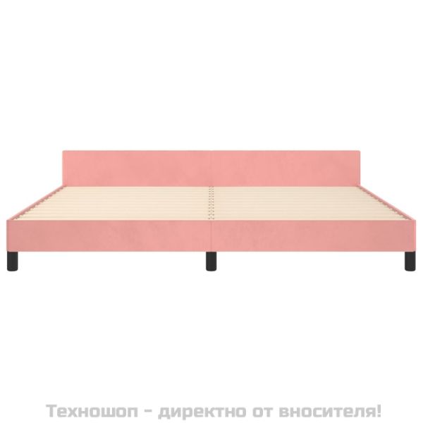 Рамка за легло с табла без матрак, розова, 200x200 см, кадифе