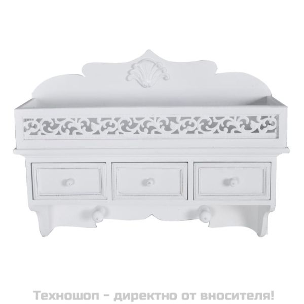 Стенен рафт закачалка с 3 чекмеджета и 2 куки