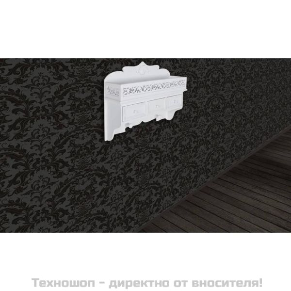 Стенен рафт закачалка с 3 чекмеджета и 2 куки