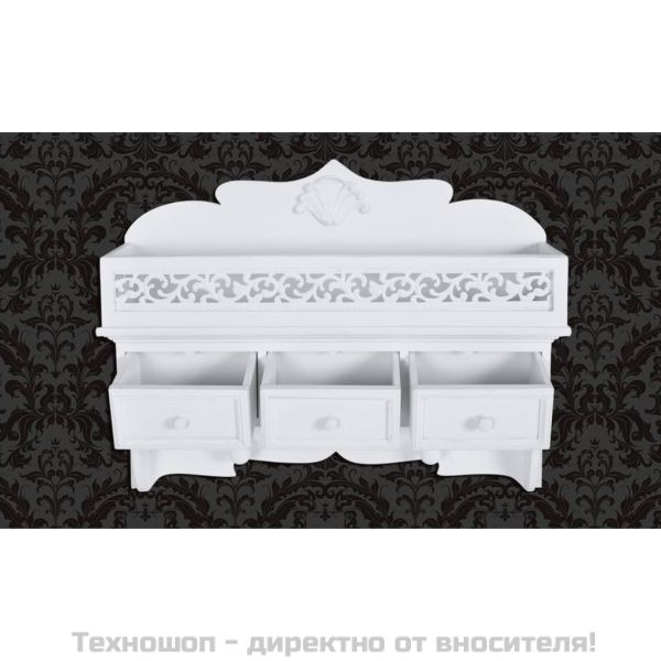 Стенен рафт закачалка с 3 чекмеджета и 2 куки