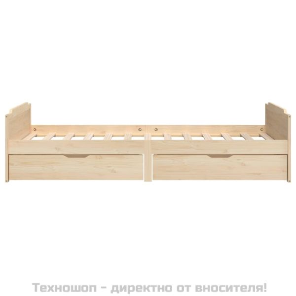 Рамка за легло с чекмеджета, бор масив, 90х200 см
