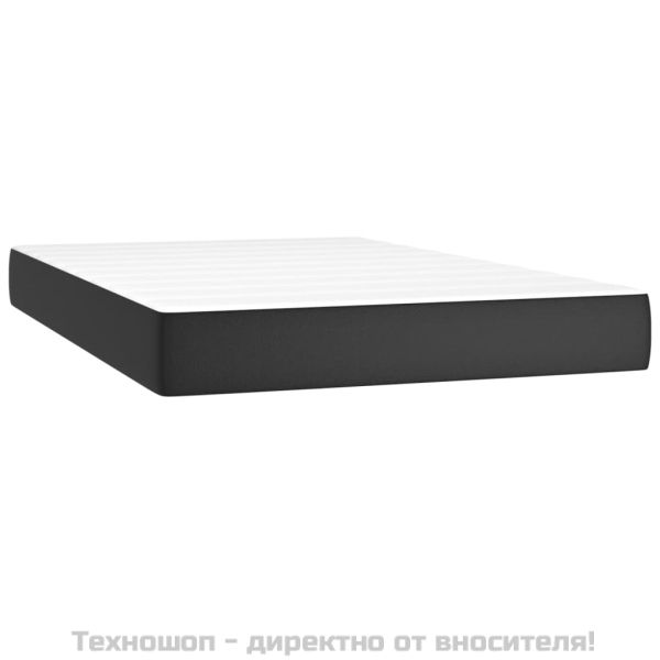Матрак с покет пружини черен 120x200x20 см изкуствена кожа