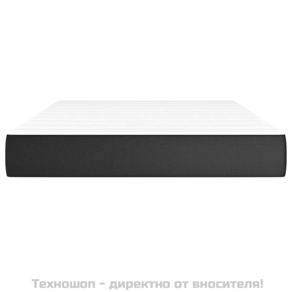 Матрак с покет пружини черен 120x200x20 см изкуствена кожа
