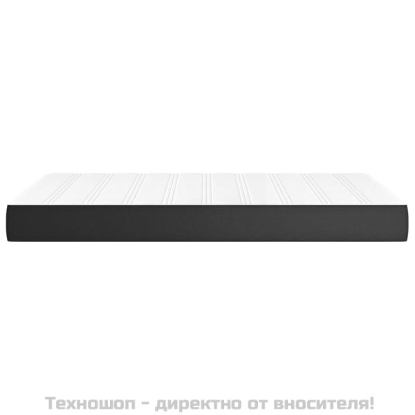 Матрак с покет пружини черен 120x200x20 см изкуствена кожа