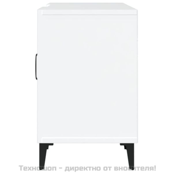 ТВ шкаф, бял, 150x30x50 см, инженерно дърво