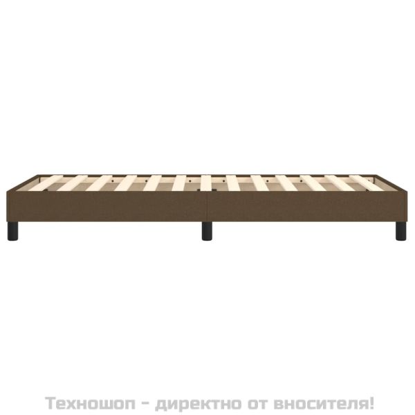 Рамка за легло с пружини, тъмнокафява, 90x200 см, плат