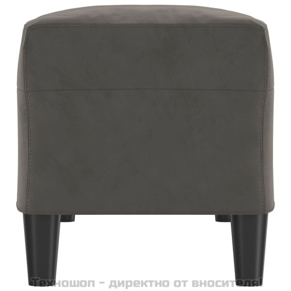 Пейка, тъмносива, 100x35x41 см, кадифе